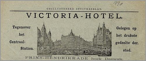 Advertentie voor het Victoria Hotel, 1890