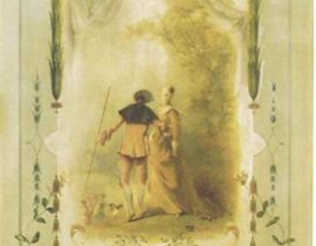 Wanddecoratie met liefdespaar, 1852 - 1895