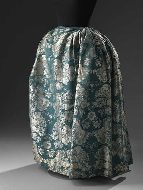 Rok, zijde damast, ca. 1750-1775