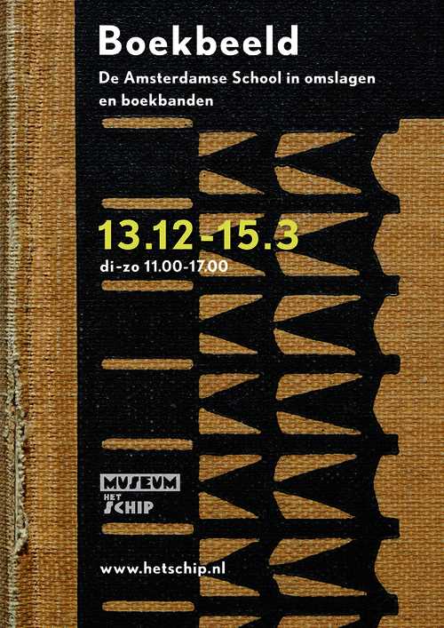 Affiche van de tentoonstelling ‘Boekbeeld' door Jacques Overtoom. De Amsterdamse School in omslagen en boekbanden’, 2015